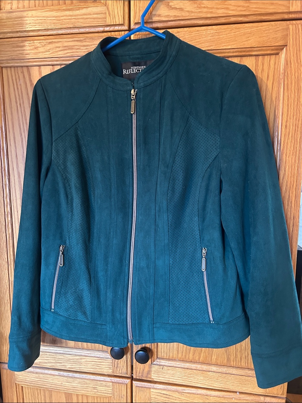 Northern Reflections Teal Suede Zip Jacket